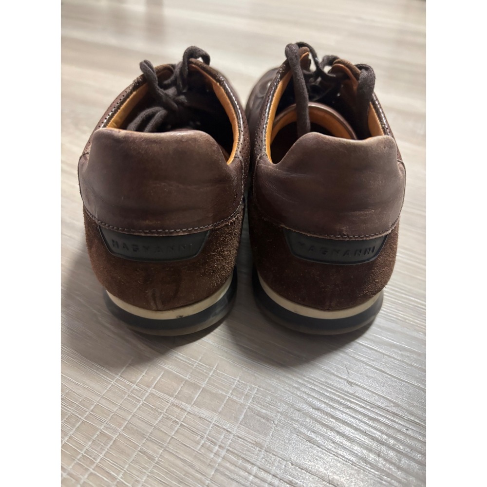 Magnanni‎ Mens Brown Leather Suede Perforated Low Top Sneakers 15746 Size 8 M - Picture 7 of 9
